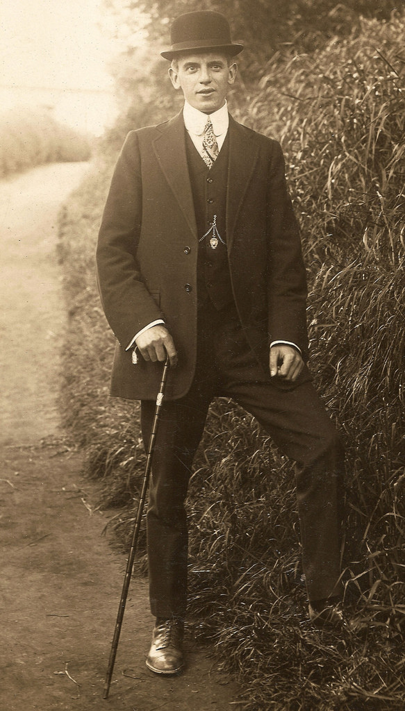 edwardian young man in bowler